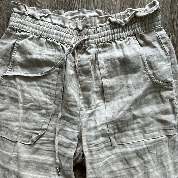 Lauren Ralph Lauren Linen Pants Birch Tan Size 6 Mid Rise Pull On - Picture 3 of 5
